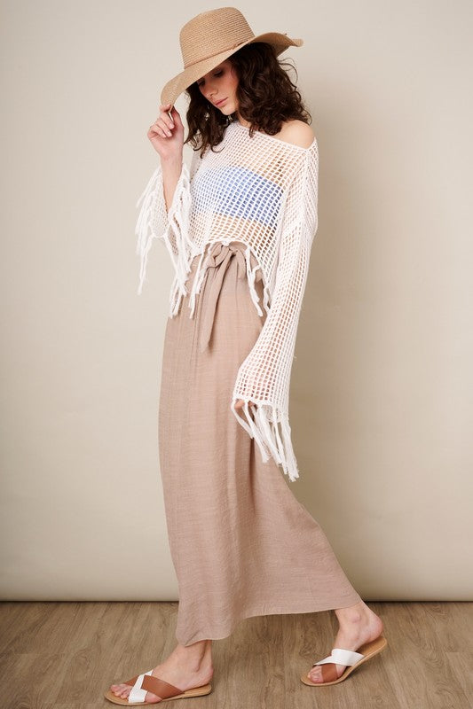 Lace-up Beach Sarong Skirt
