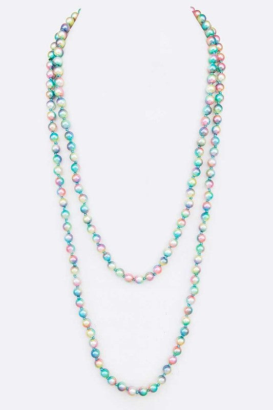 60 Mix Color 8MM Pearl Convertible Necklace