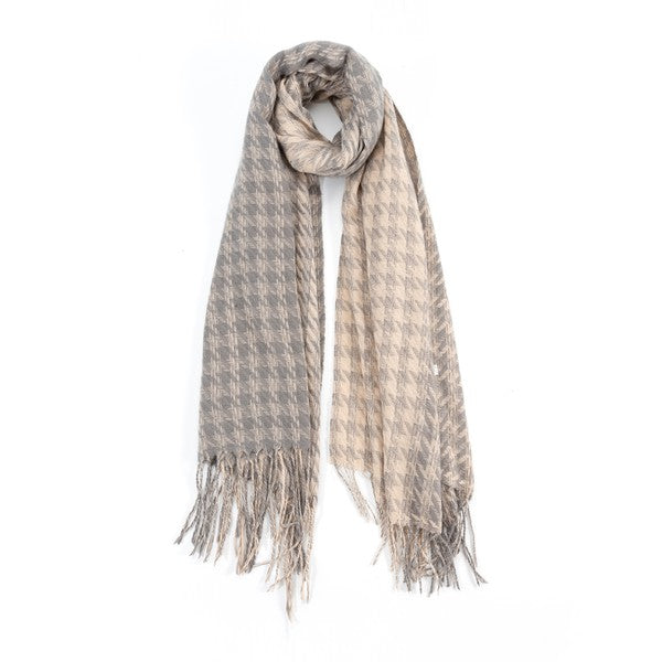 HOUNDSTOOTH TWO TONED FASHION SCARF