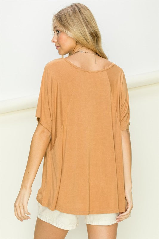 AT REST OVERSIZED SHORT SLEEVE TOP